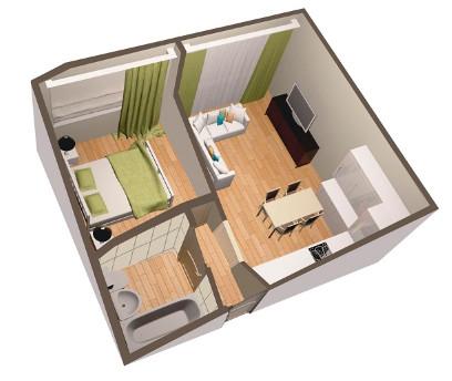 Двухкомнатная квартира (Евро) 32 м²